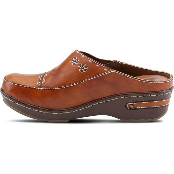 L'Artiste by Spring Step Womens Chino Leather Clog -- Camel NEW - Picture 2 of 6